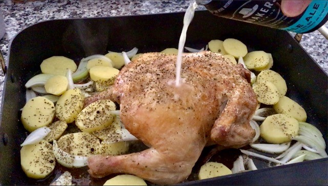Roast chicken with Lemon and Craft Beer